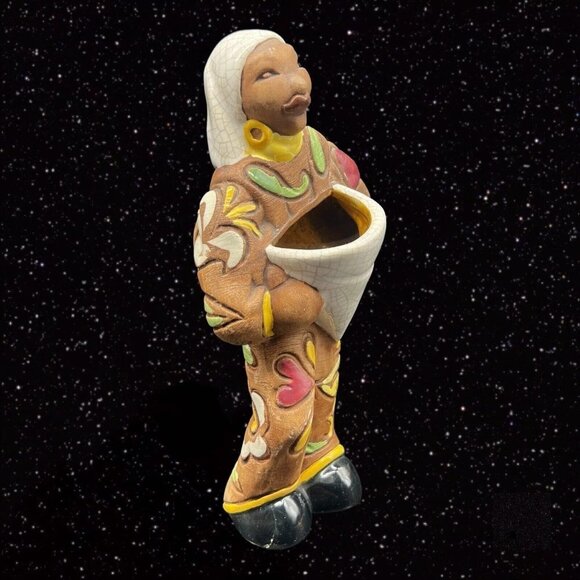 Brayton Laguna Peruvian Figurine Rare Vintage Vase Pottery 1940's 7.5”T 4” - Picture 2 of 10